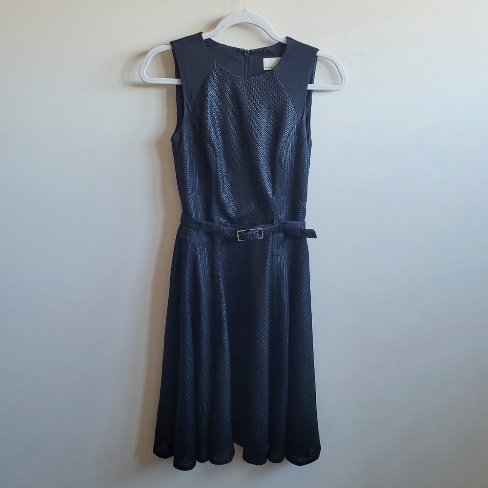 Karen Millen Woven Fit & Flare Dress in‎ Black
